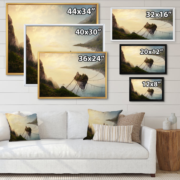 Millwood Pines Surreal Video Game Floating Islands Framed On Canvas Print Wayfair Canada